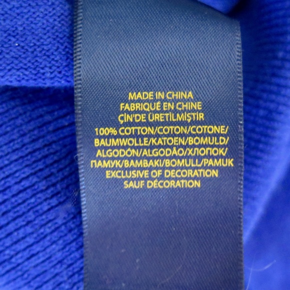 Polo Ralph Lauren Royal Blue V-neck Sweater - Corduroy Elbow Patches - Picture 11 of 11